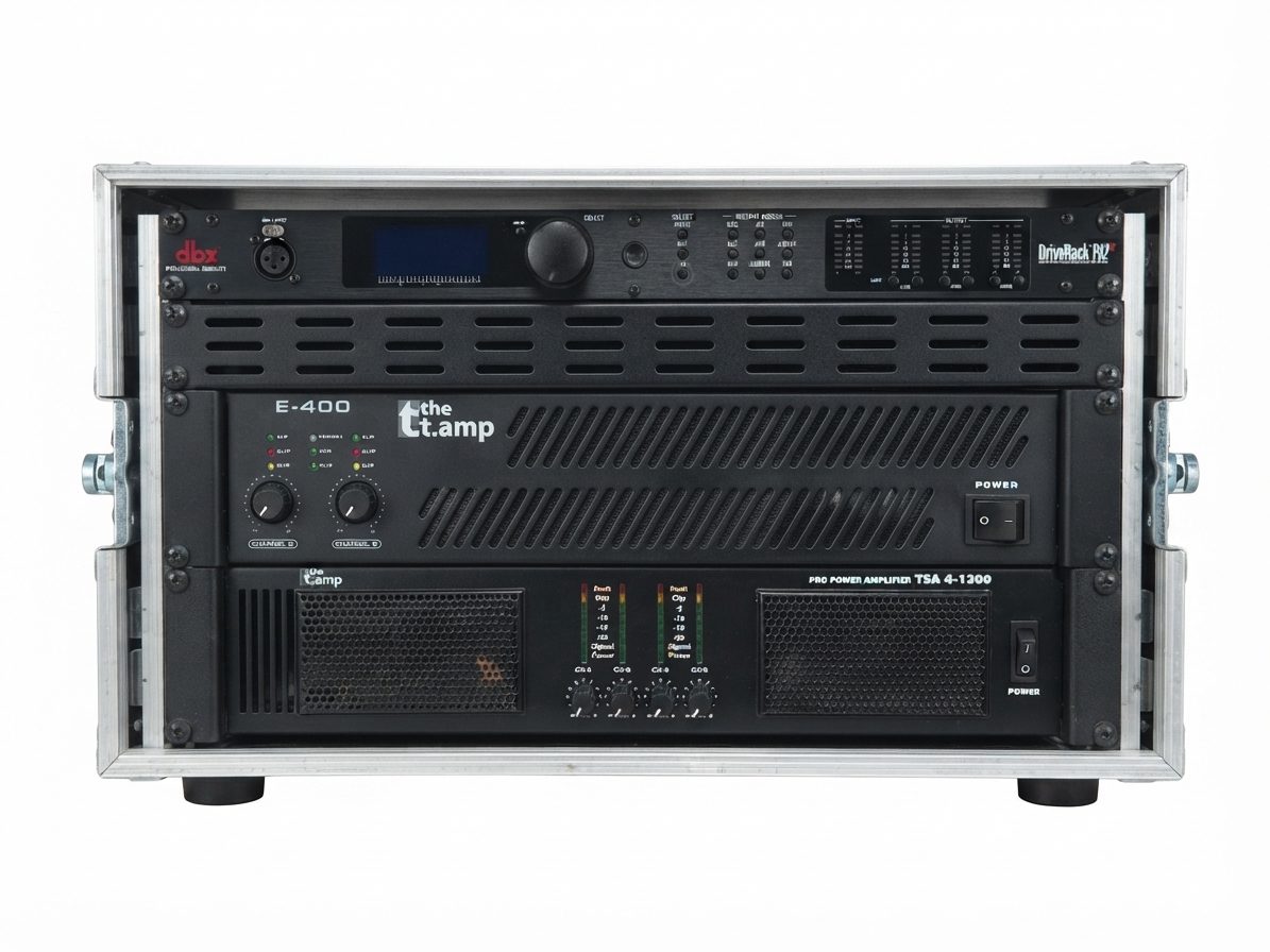 Rack de amplificación de 3 vias de 4500w